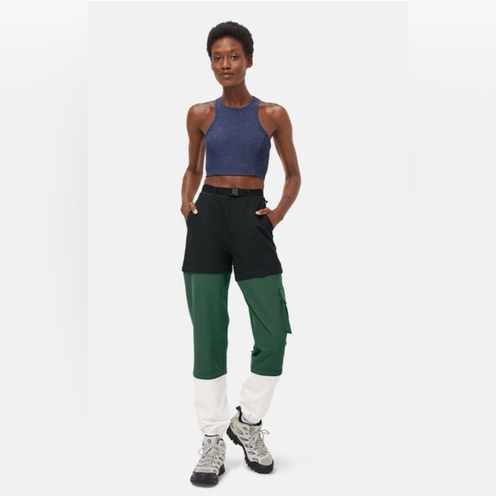Outdoor Voices RecTrek Zip-Off Pant In Black/Hunter - XS